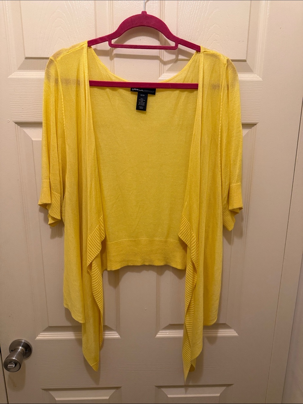 Lane Bryant Yellow Open-Front Draped Cardigan